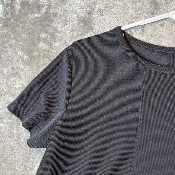 Athleta Size Small Relaxed Plain Short Sleeve Tee Black Women's - Picture 3 of 7